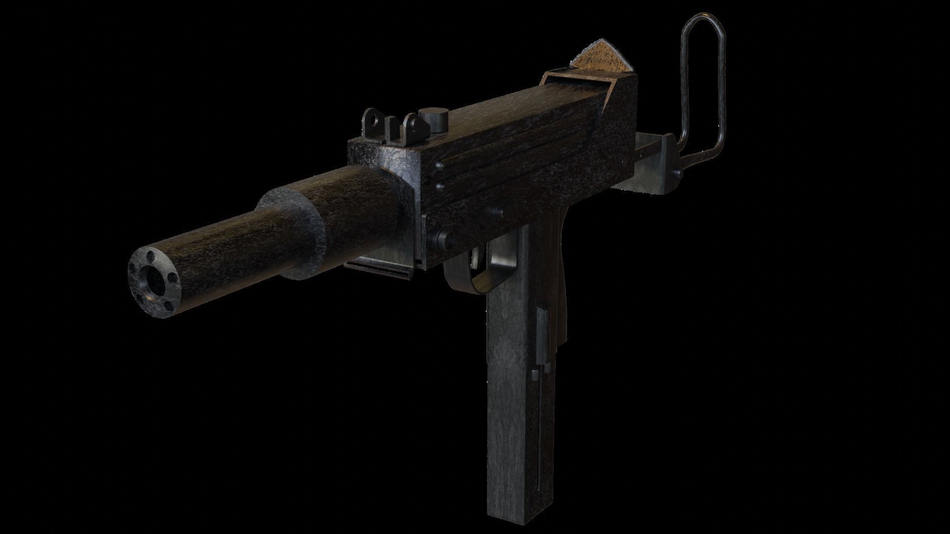 Mac 10 Smg Rifle Assault Gun Weapon Gun Rifle 3D Model Low-poly 3D model_6