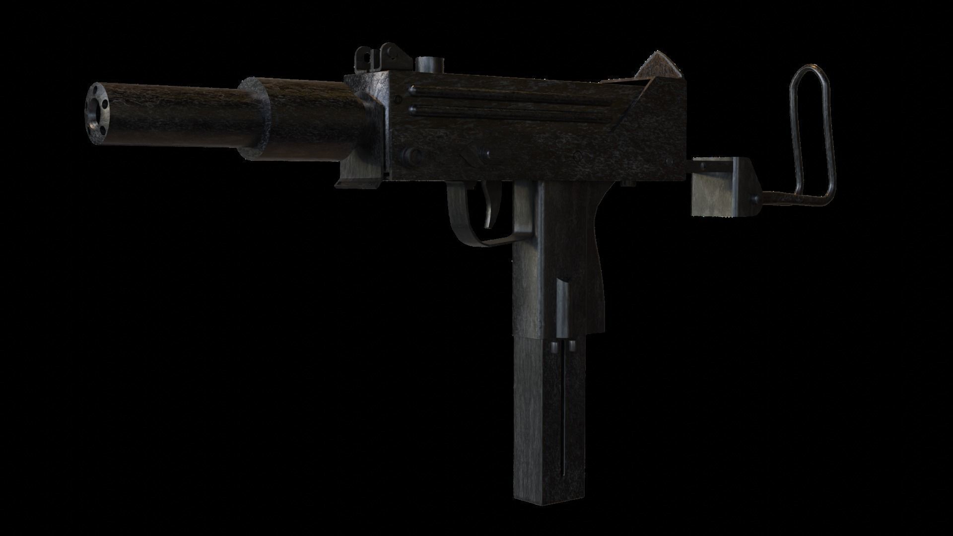 Mac 10 Smg Rifle Assault Gun Weapon Gun Rifle 3D Model Low-poly 3D model_5