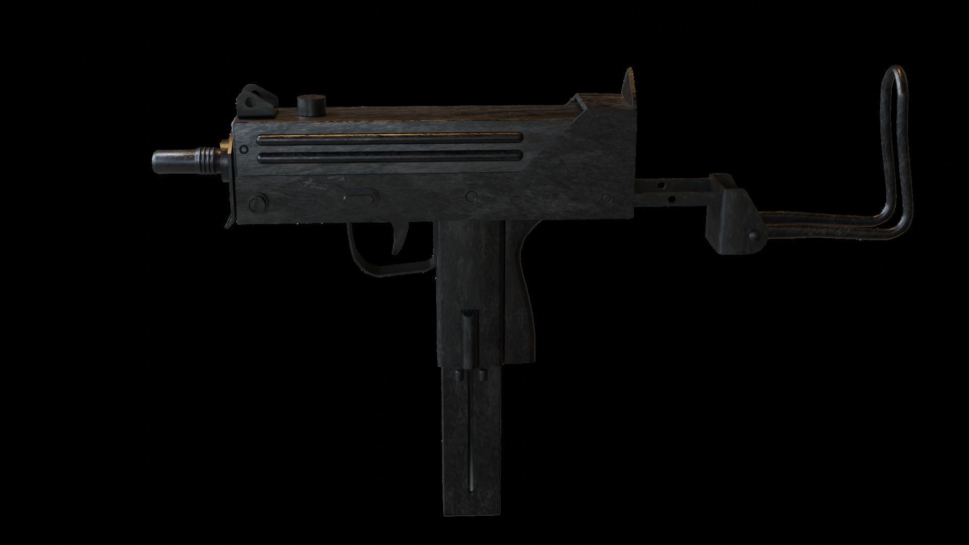 Mac 10 Smg Rifle Assault Gun Weapon Gun Rifle 3D Model Low-poly 3D model_11