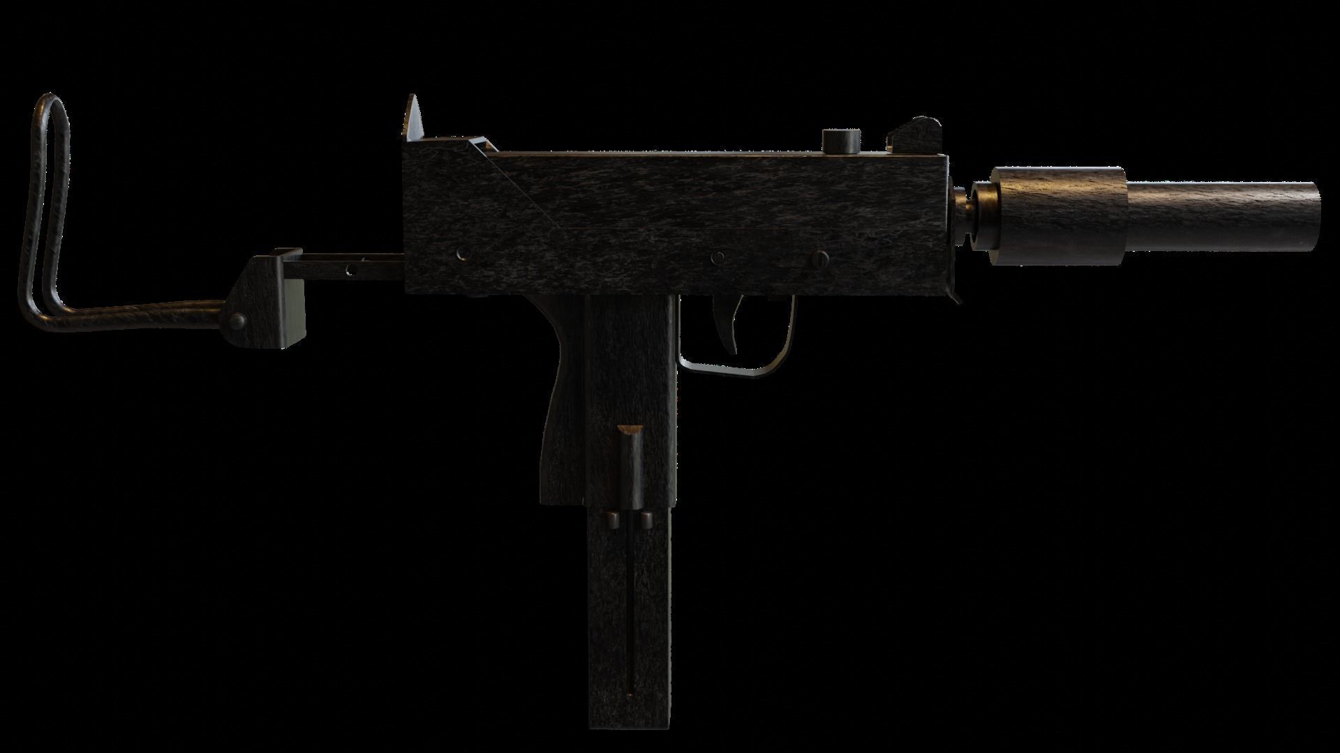 Mac 10 Smg Rifle Assault Gun Weapon Gun Rifle 3D Model Low-poly 3D model_7