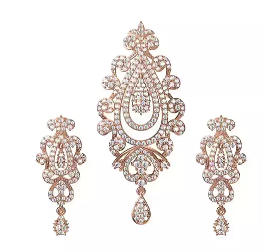 Women Earrings Pendant Set STL JCD Details