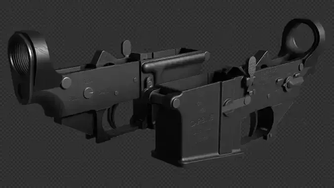 AR-15 Lower Receiver Low-poly 3D model