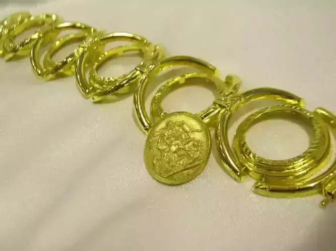 Gold coin bracelet coin