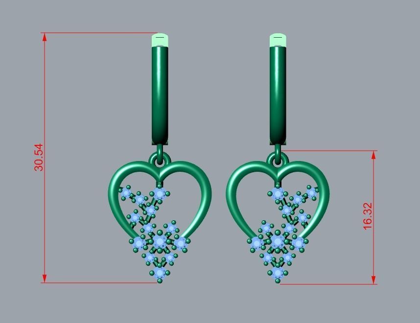 earrings 3D print model_6