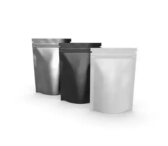 Plastic pouch mylar food packing bag mockup