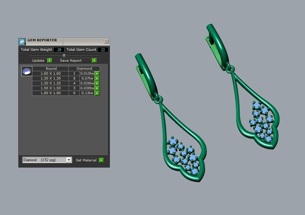earrings 3D print model_4