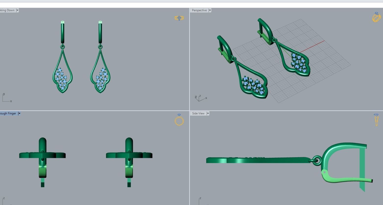 earrings 3D print model_3