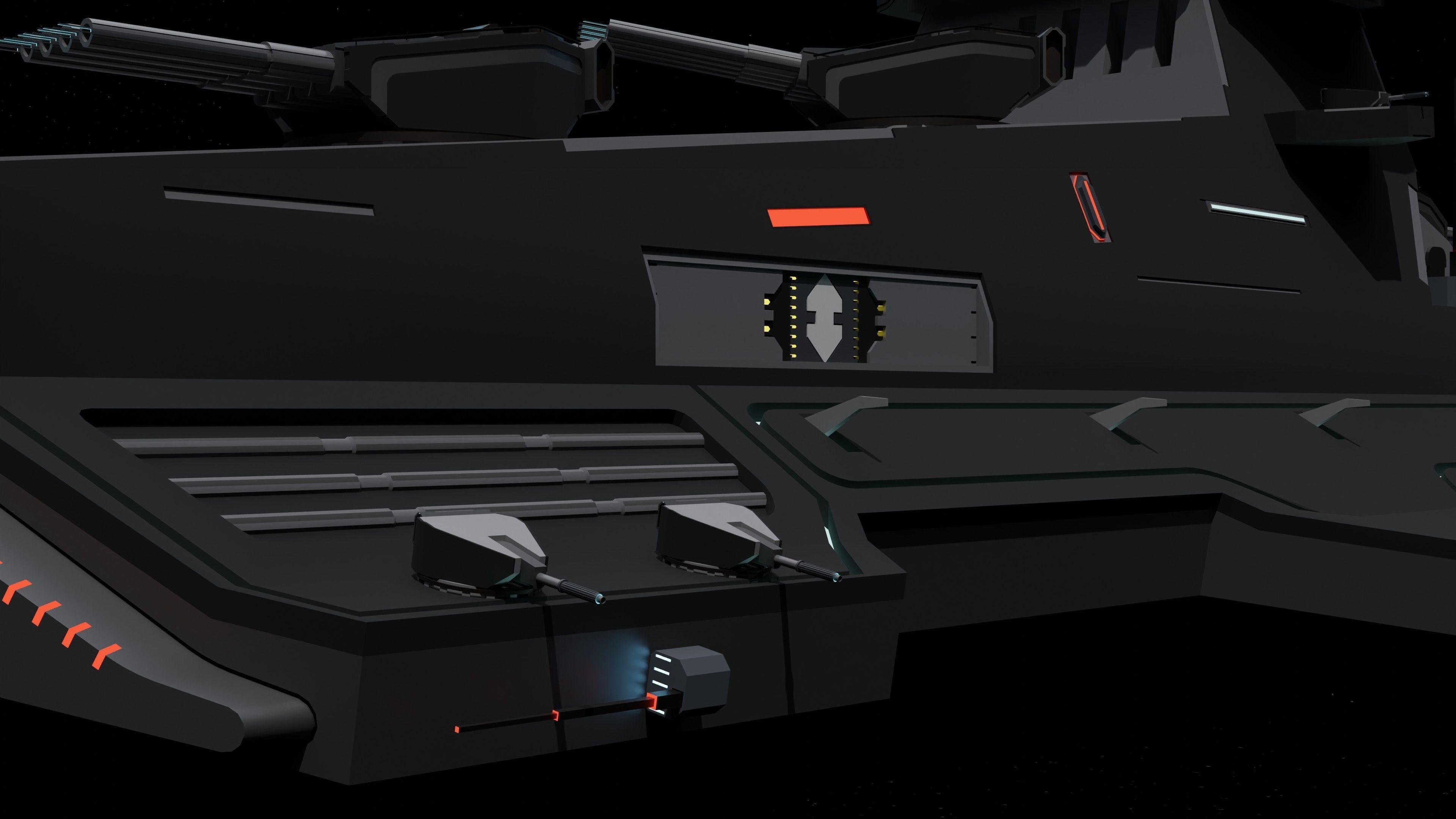 Starfire-class Space Battleship Low-poly 3D model_4