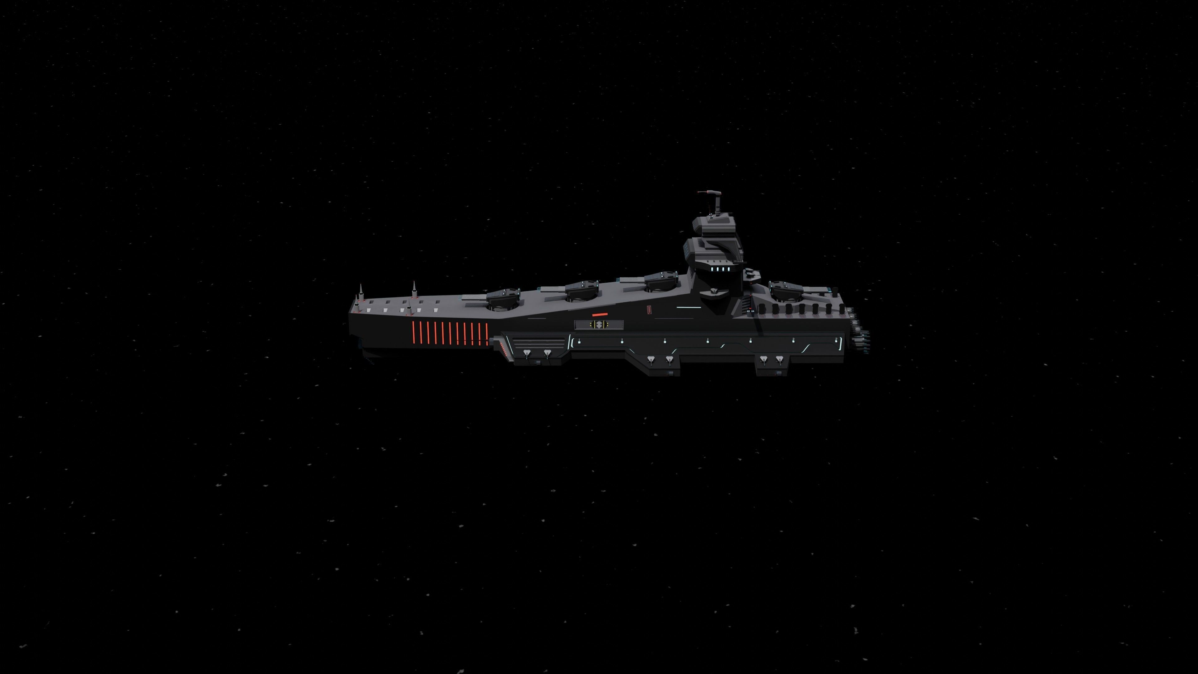 Starfire-class Space Battleship Low-poly 3D model_14