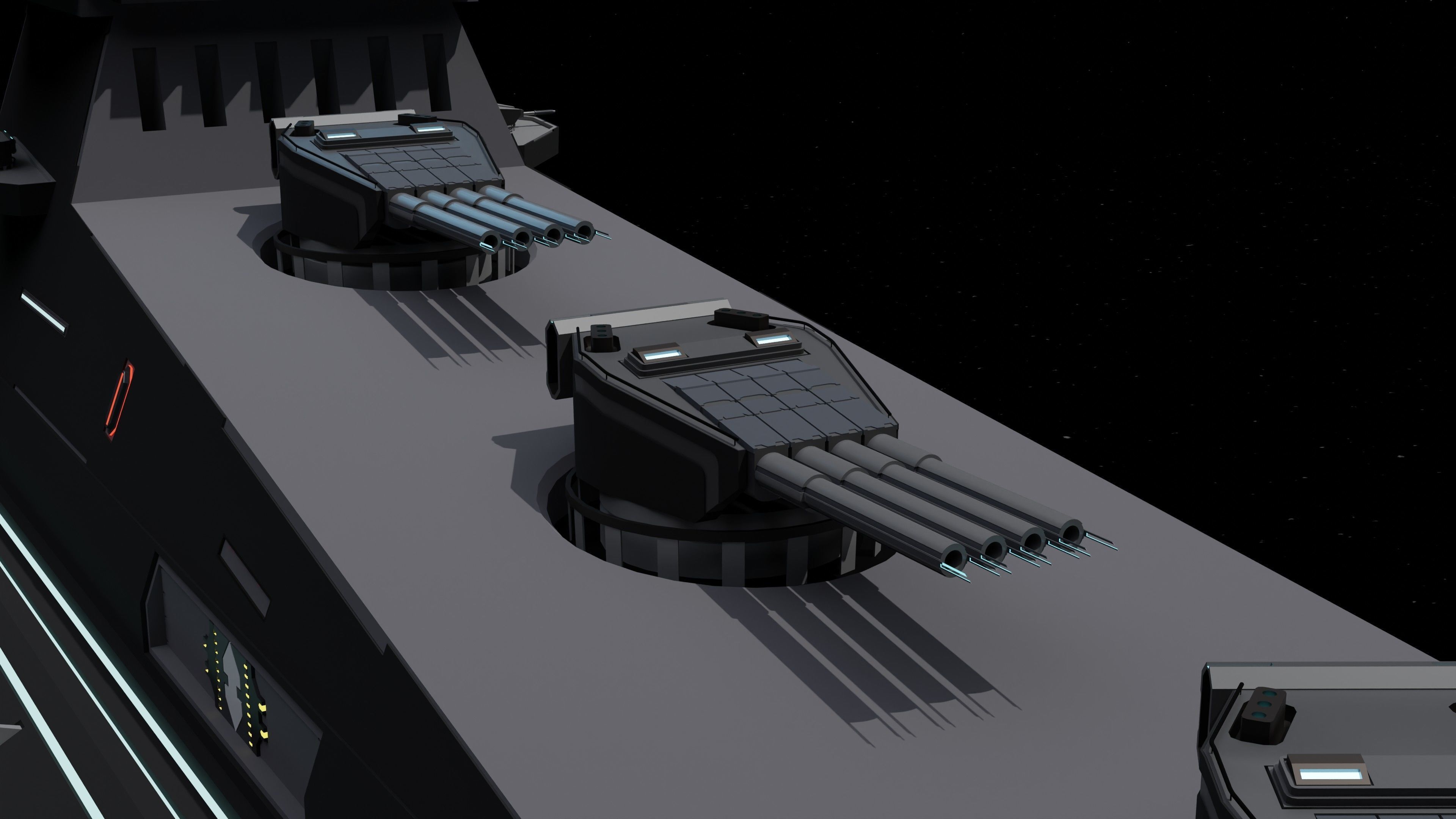 Starfire-class Space Battleship Low-poly 3D model_1