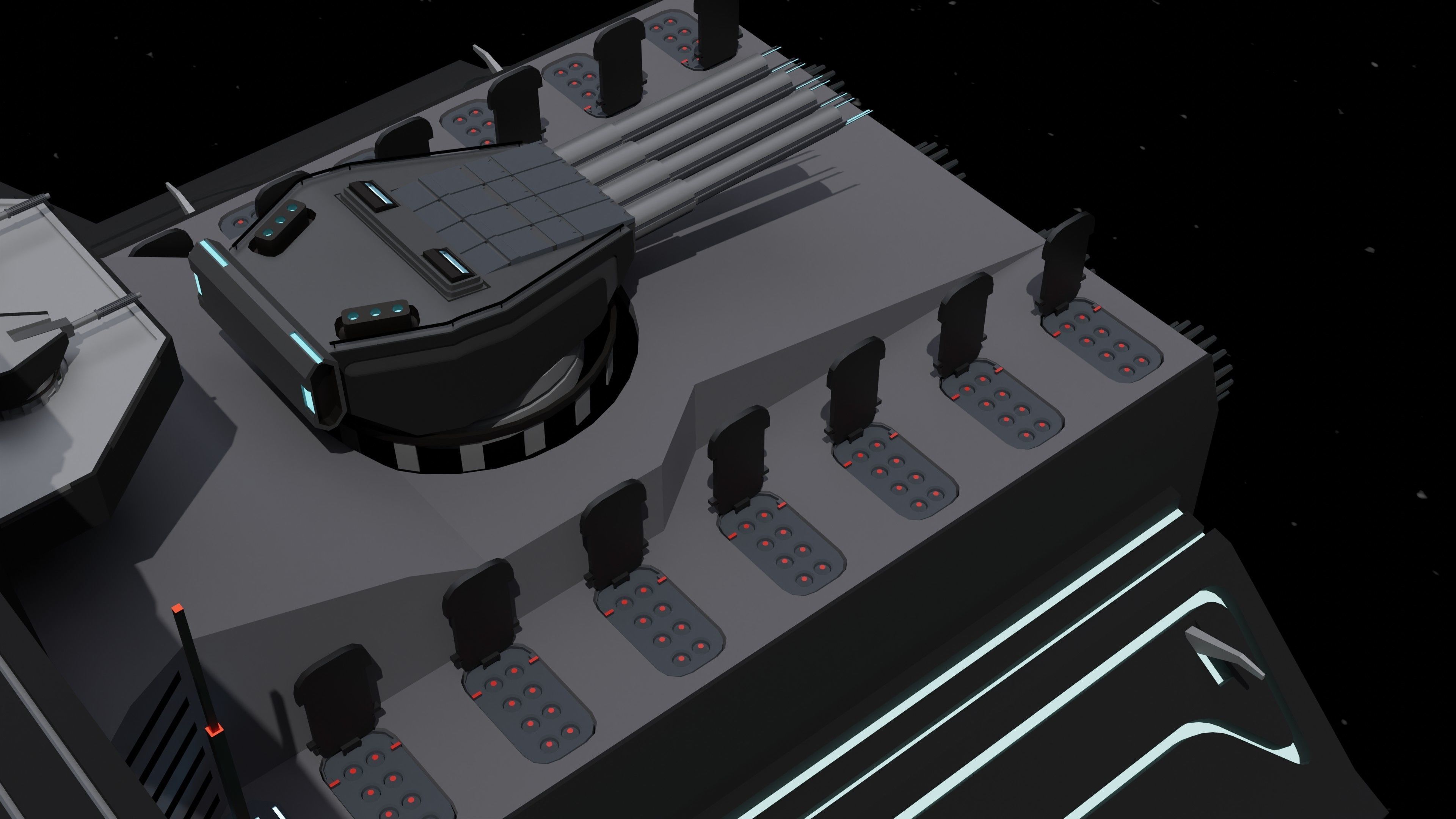 Starfire-class Space Battleship Low-poly 3D model_6