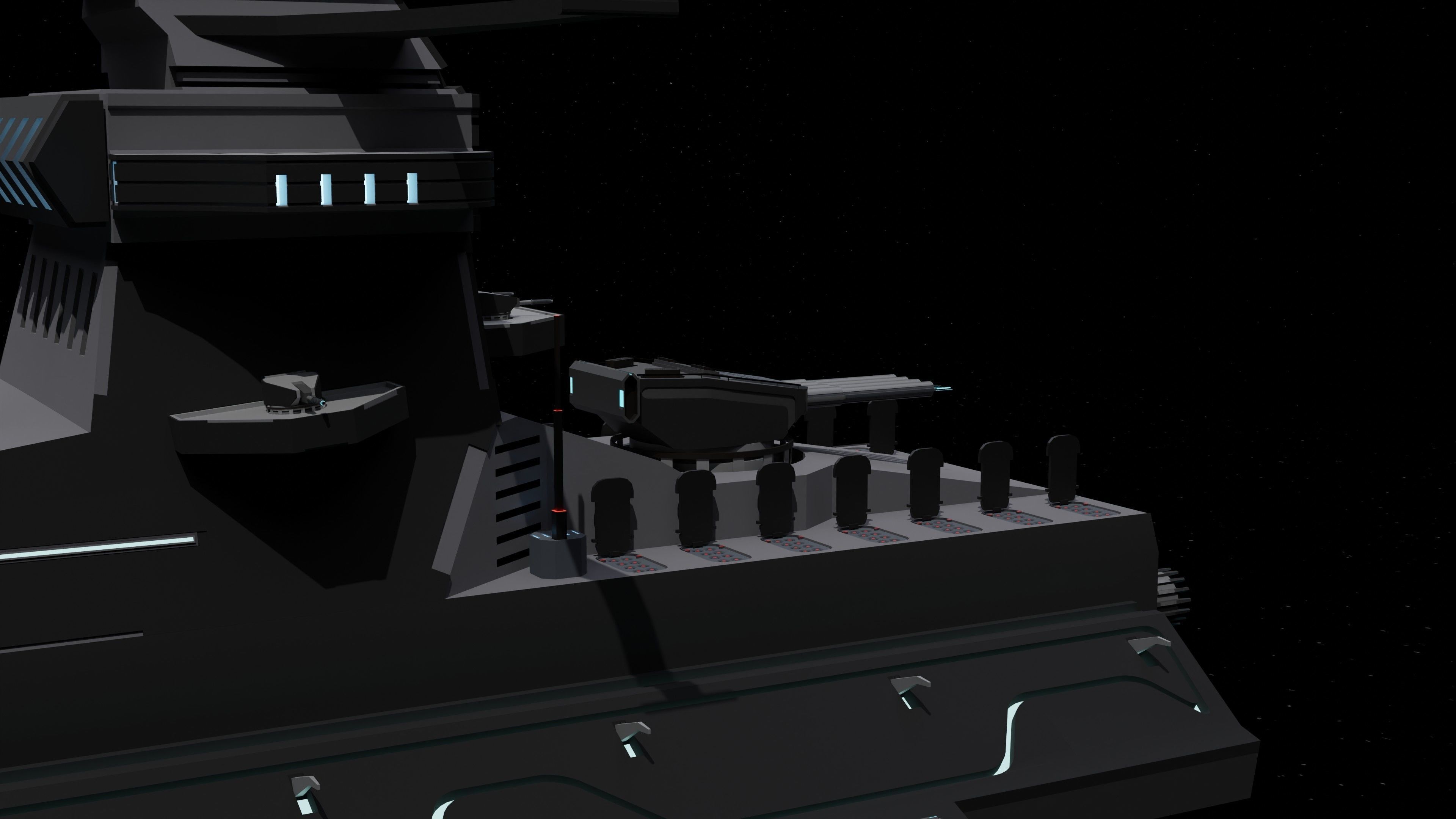 Starfire-class Space Battleship Low-poly 3D model_5