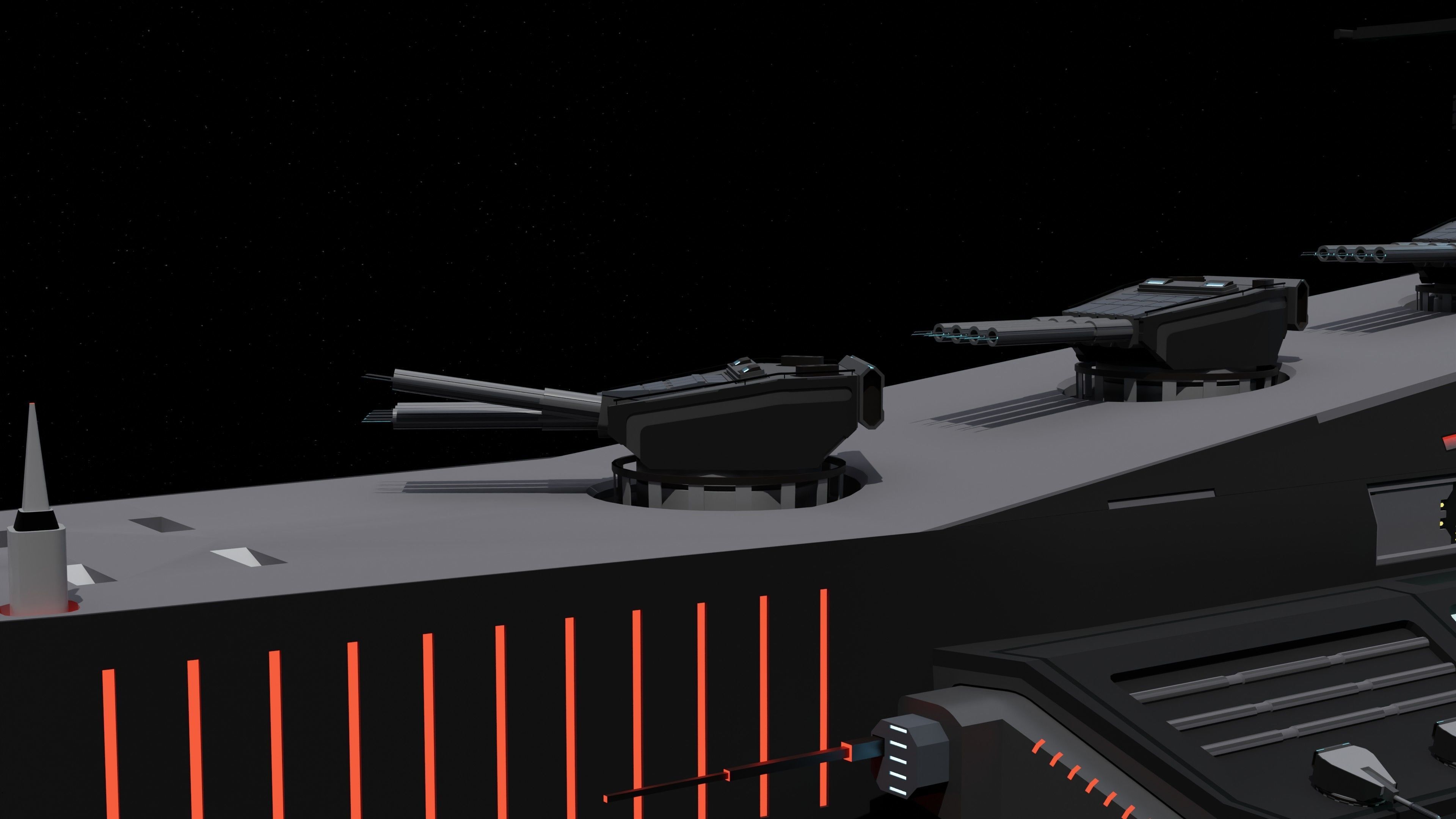 Starfire-class Space Battleship Low-poly 3D model_17
