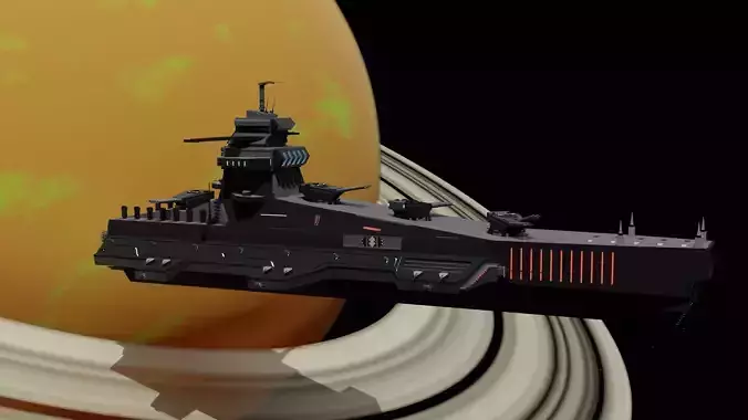 Starfire-class Space Battleship Low-poly 3D model Starfire-class Space Battleship Low-poly 3D model