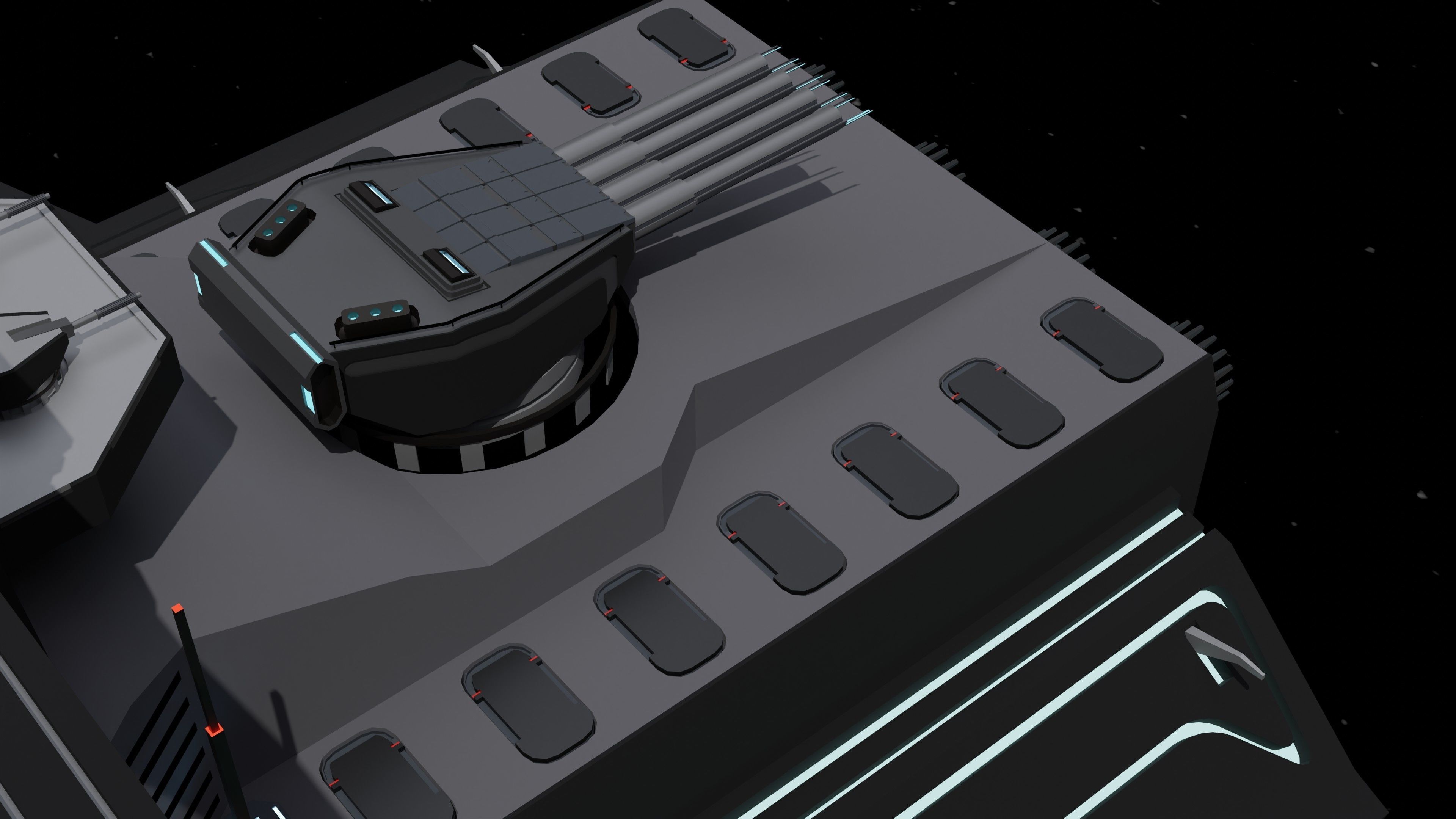 Starfire-class Space Battleship Low-poly 3D model_7