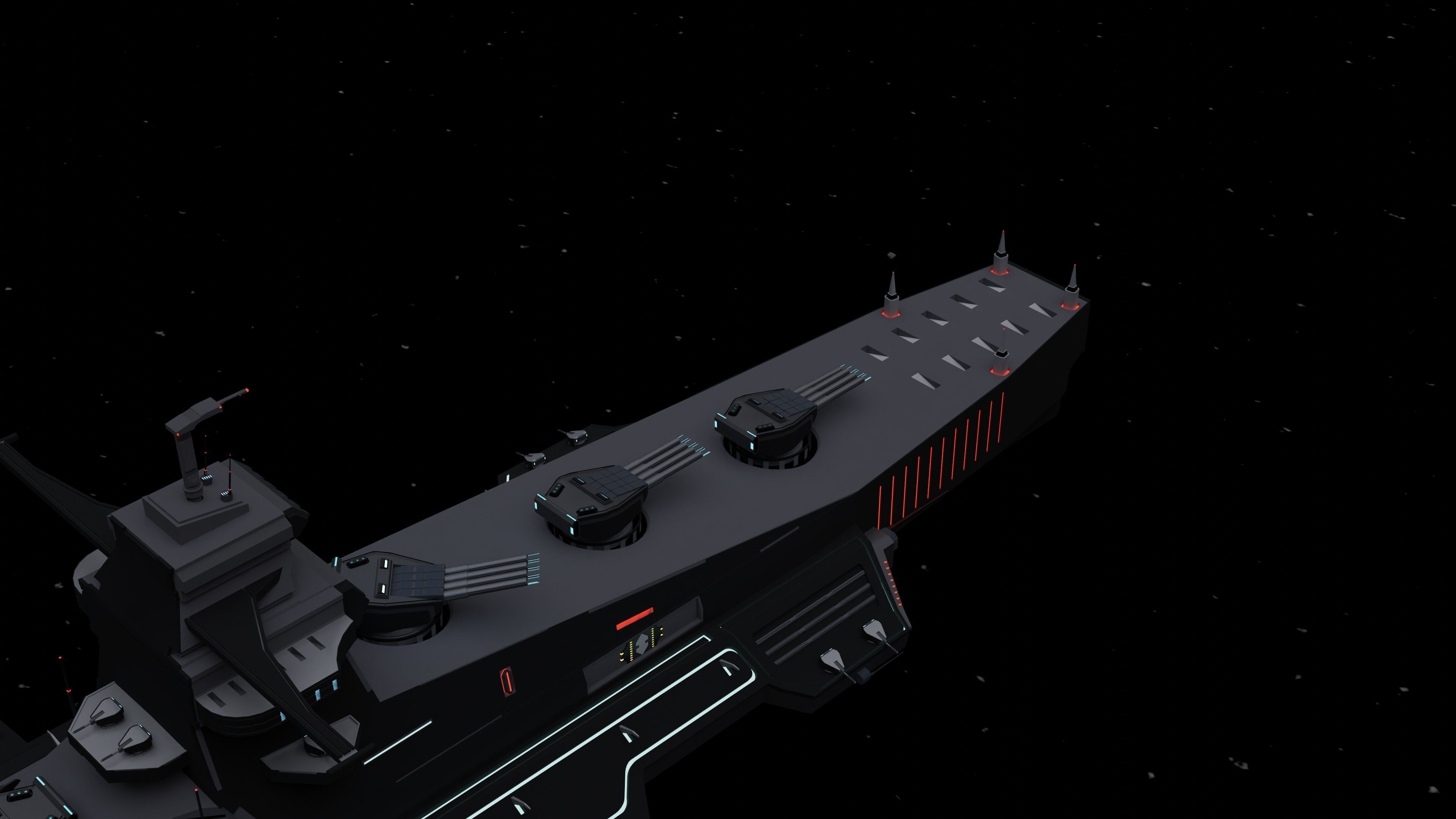 Starfire-class Space Battleship Low-poly 3D model_2