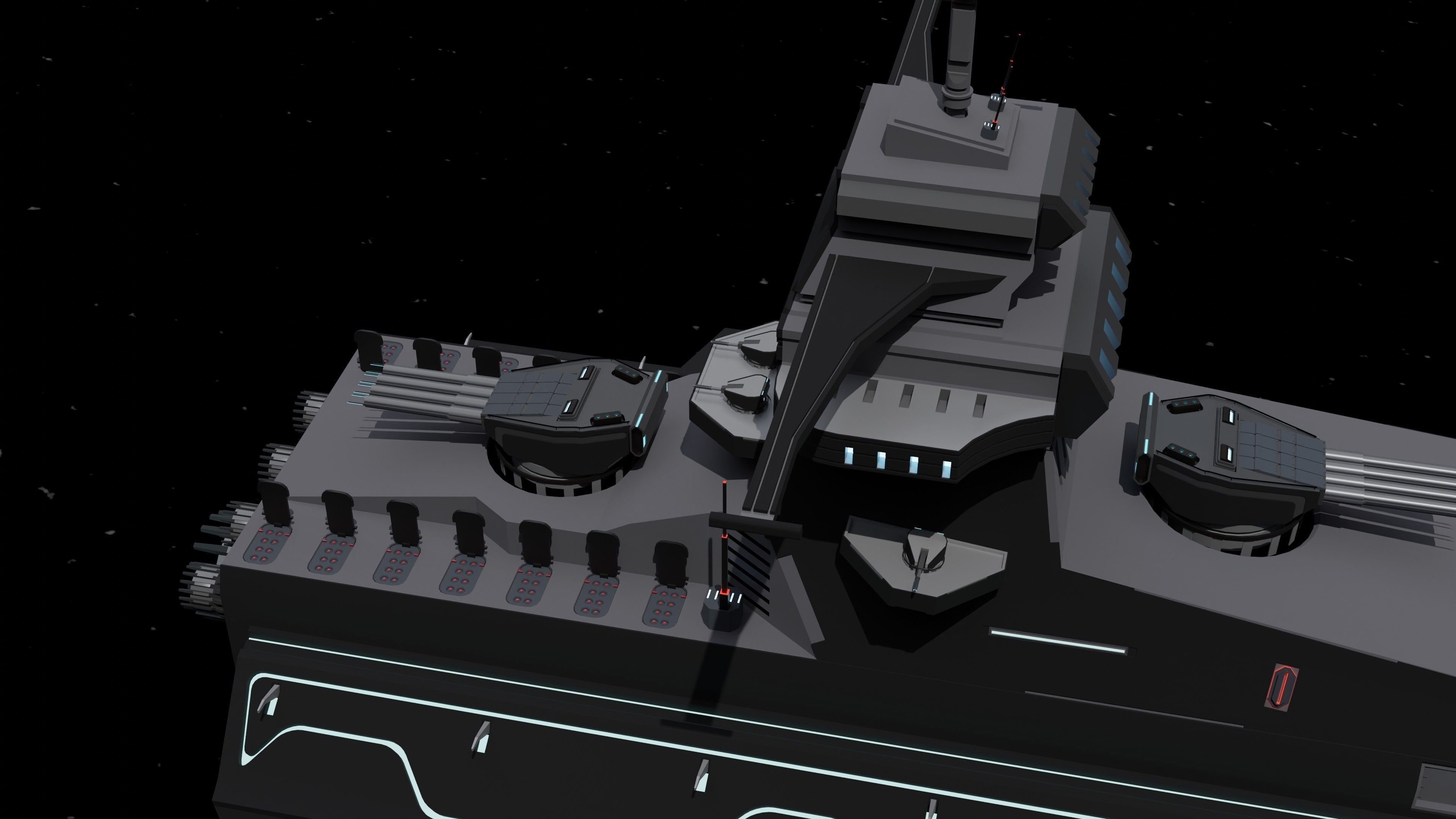 Starfire-class Space Battleship Low-poly 3D model_12