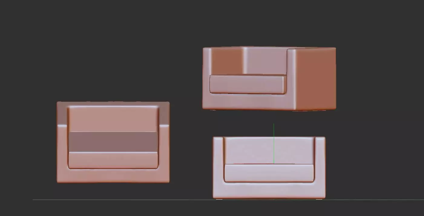 sofa solid model 3D print model