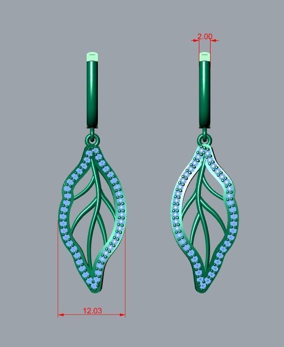 earrings 3D print model_6