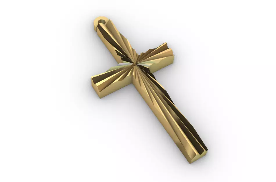 Gold cross  3D print model_0