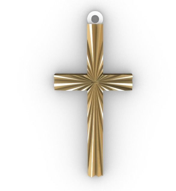 Gold cross  3D print model_1