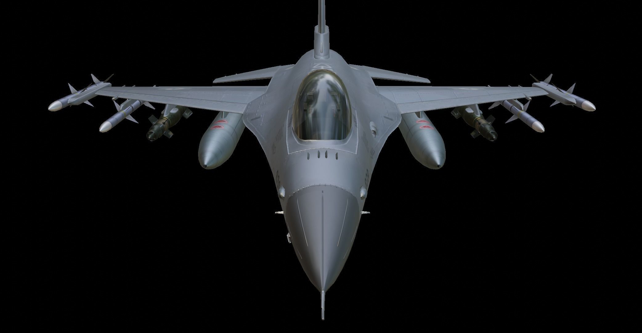General Dynamics F-16 Fighting Falcon Low-poly 3D model_17