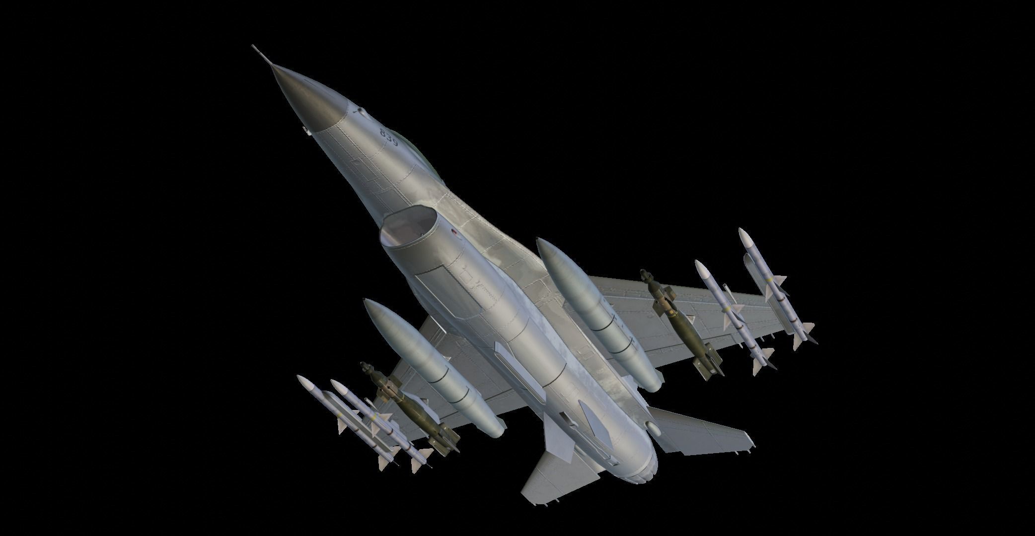 General Dynamics F-16 Fighting Falcon Low-poly 3D model_8