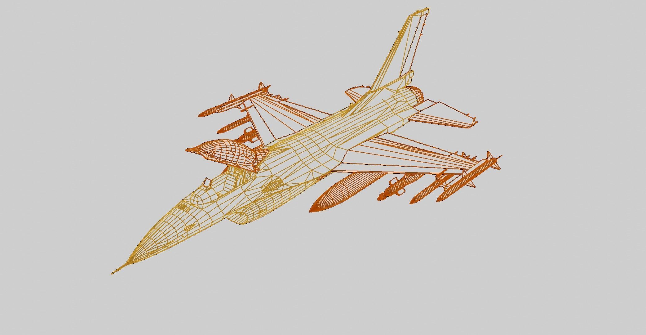General Dynamics F-16 Fighting Falcon Low-poly 3D model_20