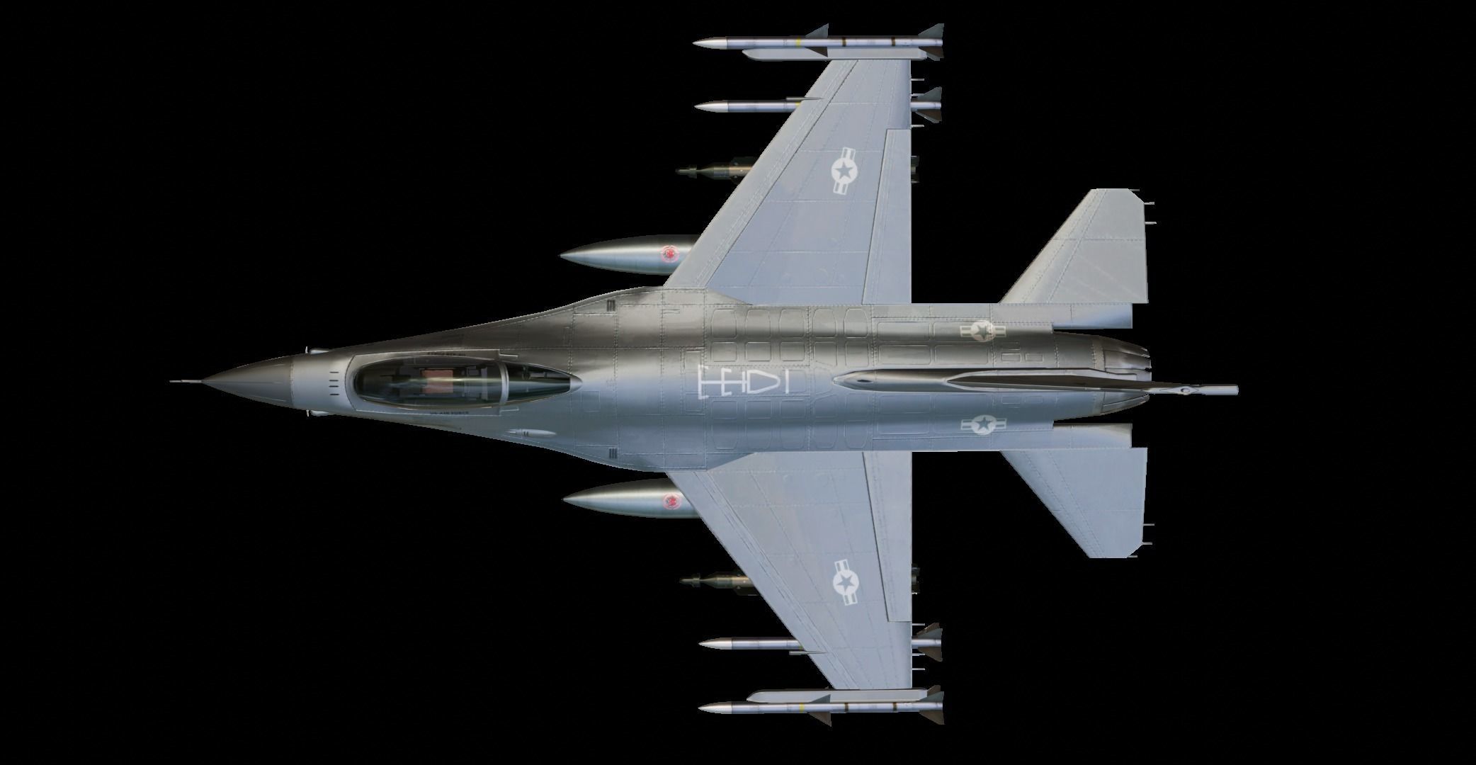 General Dynamics F-16 Fighting Falcon Low-poly 3D model_14