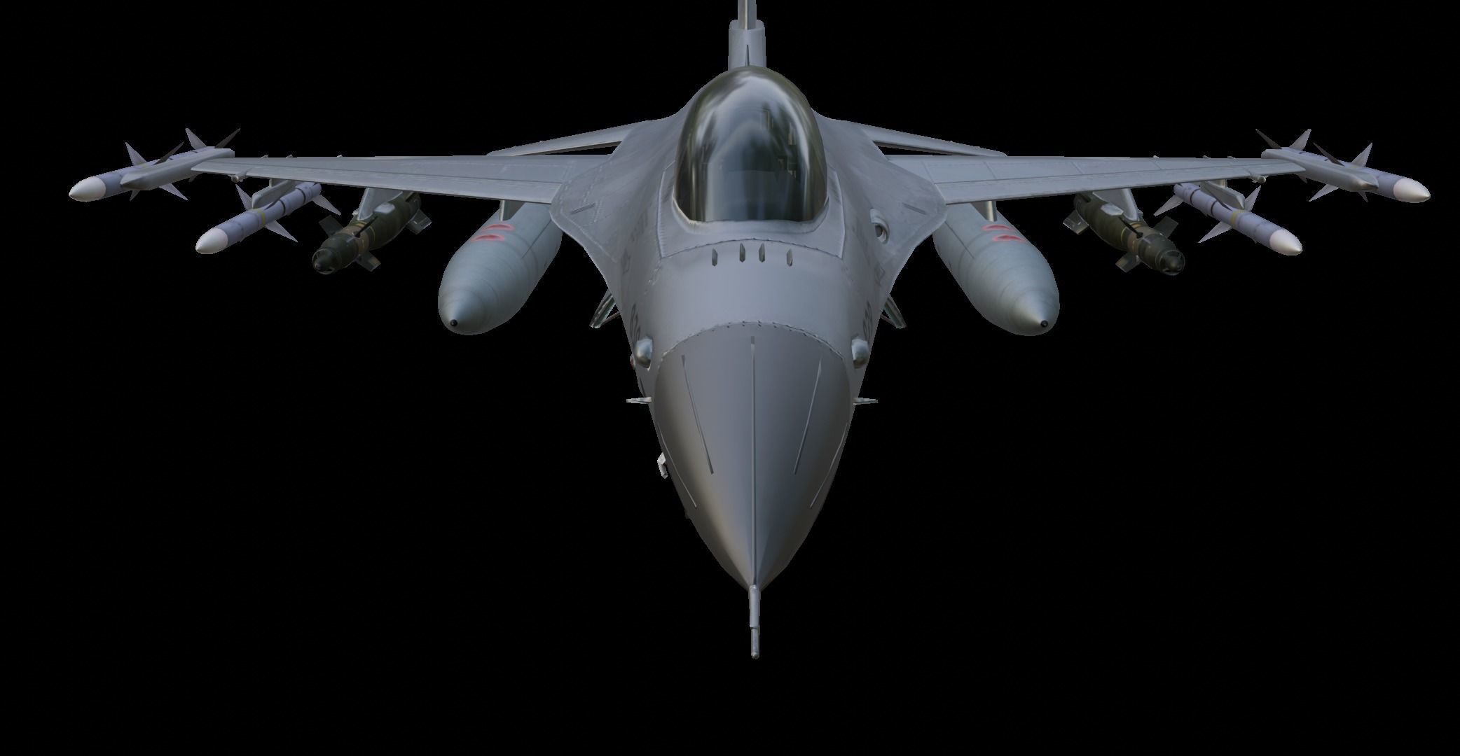General Dynamics F-16 Fighting Falcon Low-poly 3D model_3
