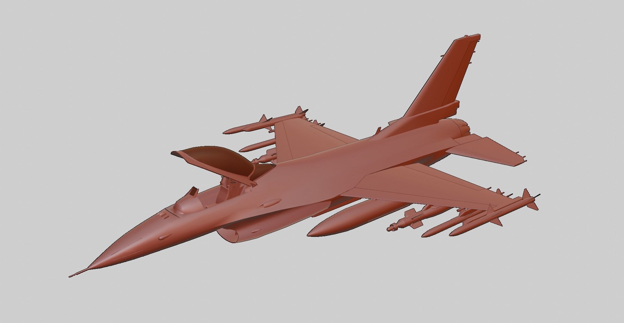 General Dynamics F-16 Fighting Falcon Low-poly 3D model_18