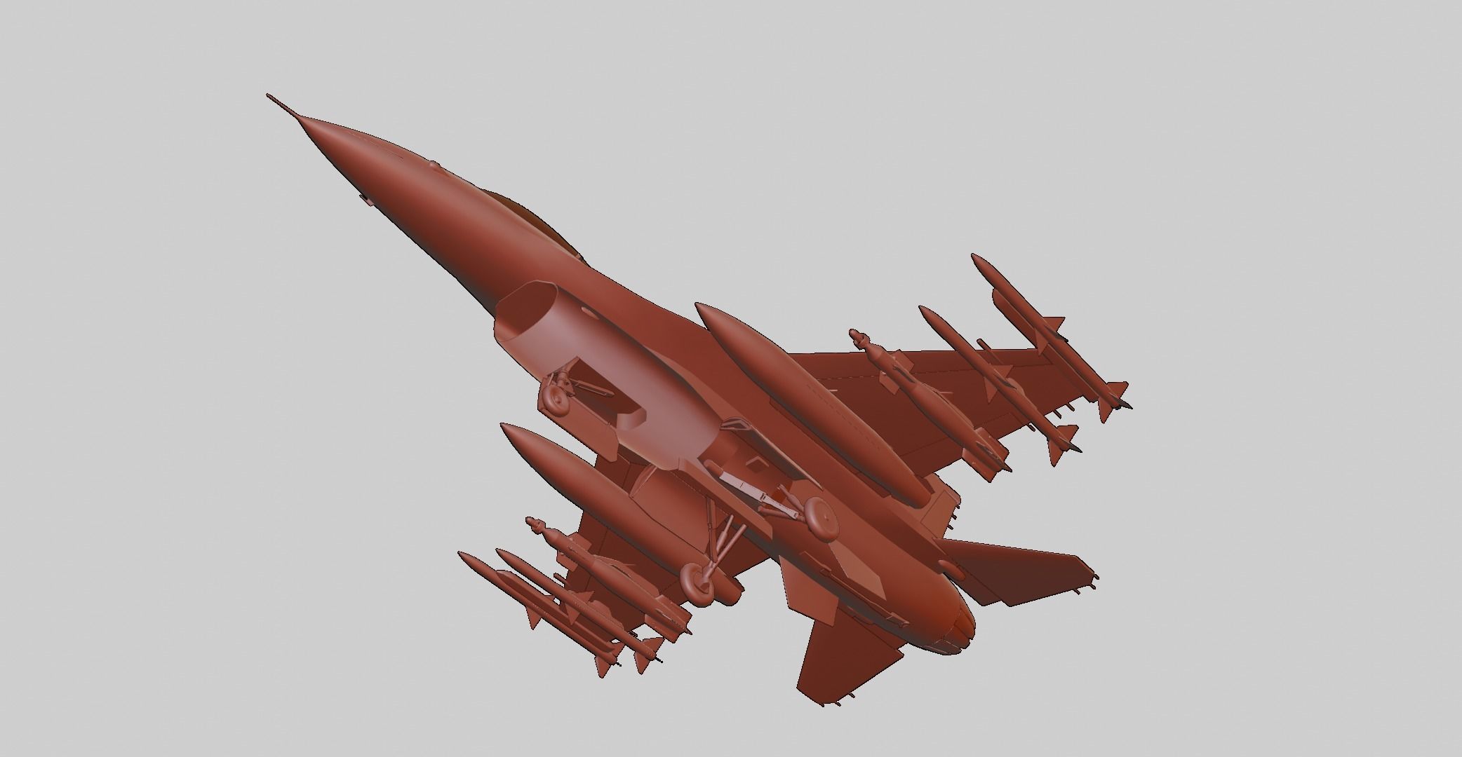 General Dynamics F-16 Fighting Falcon Low-poly 3D model_19