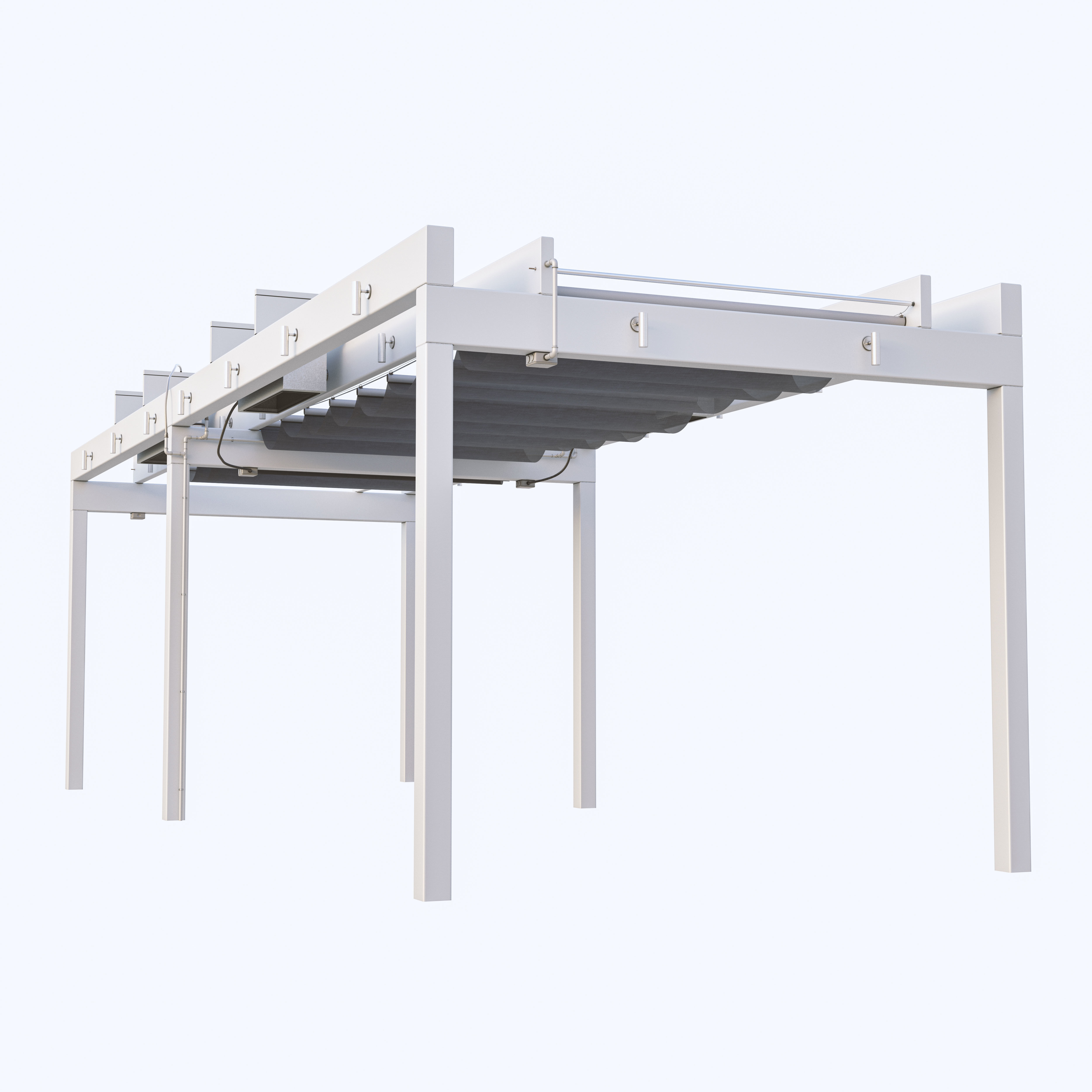 Motorized Pergola Low-poly 3D model_1