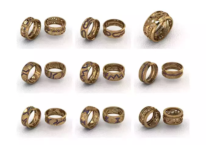 BAND RINGS COLLETION 139 PIECE 