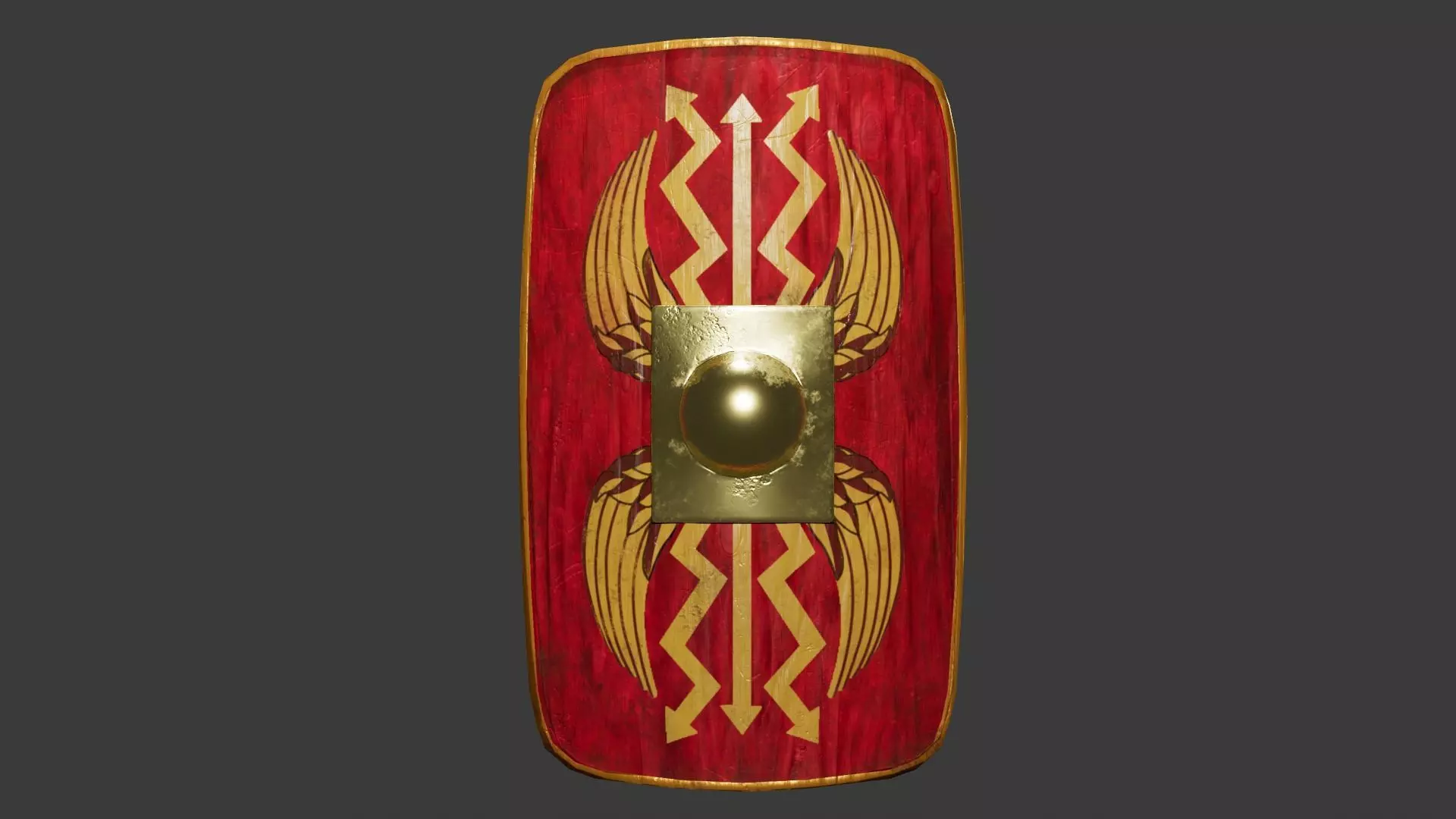 Roman gladiator shield low poly 3d model Low-poly 3D model