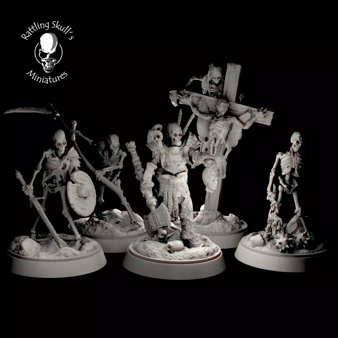 Skeletons warband 3D print model_0