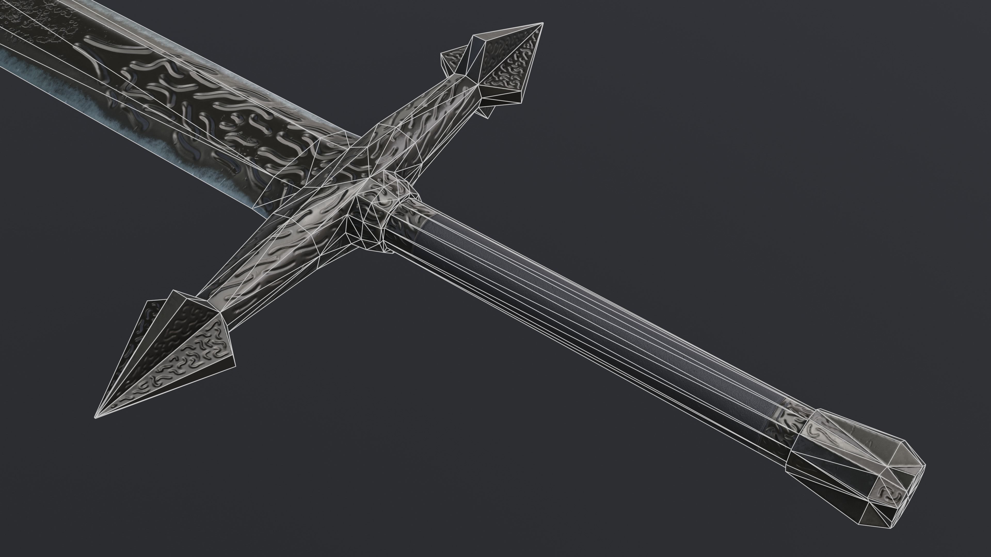 Sword 11 Low-poly 3D model_7