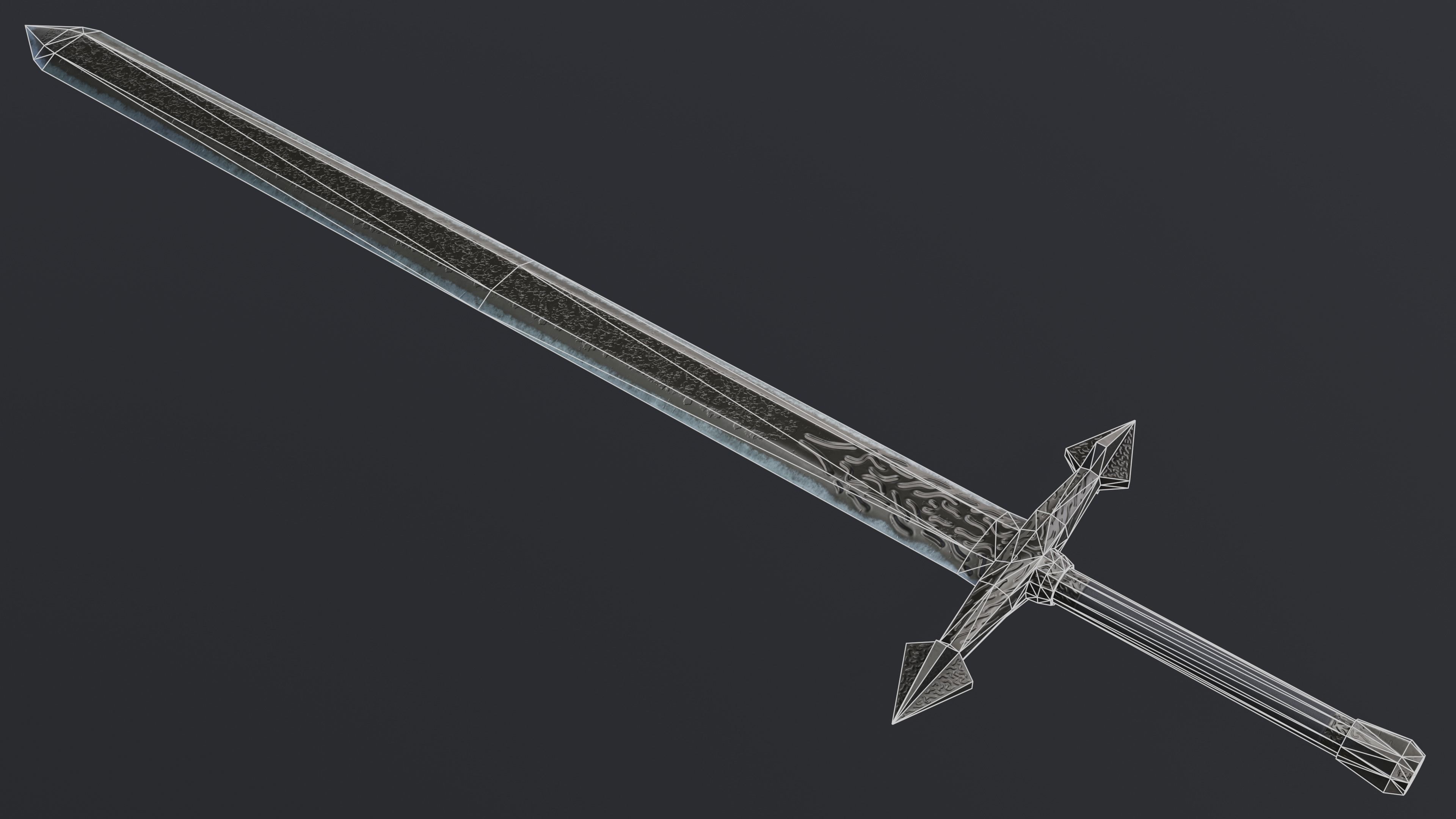 Sword 11 Low-poly 3D model_6