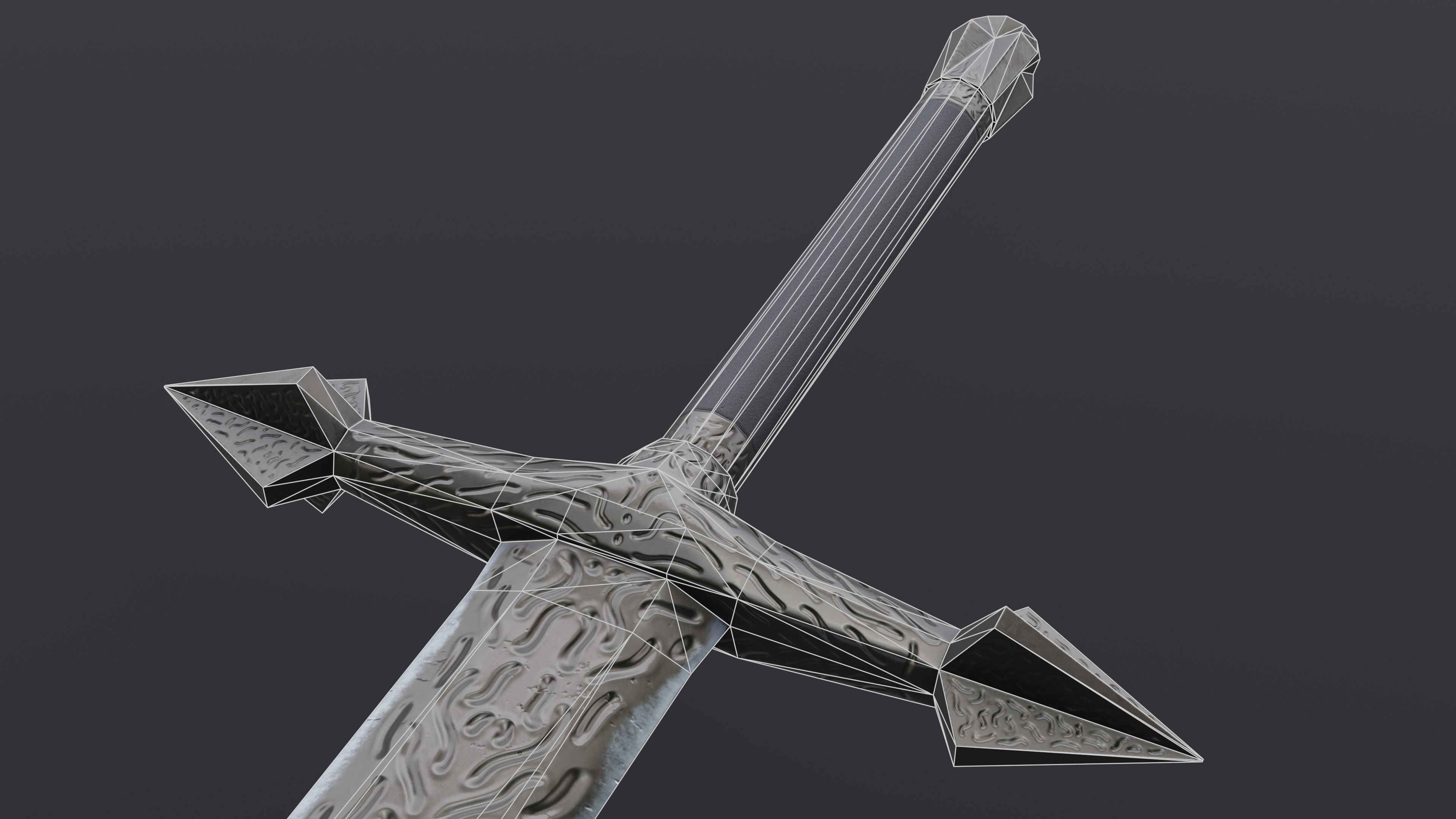 Sword 11 Low-poly 3D model_8