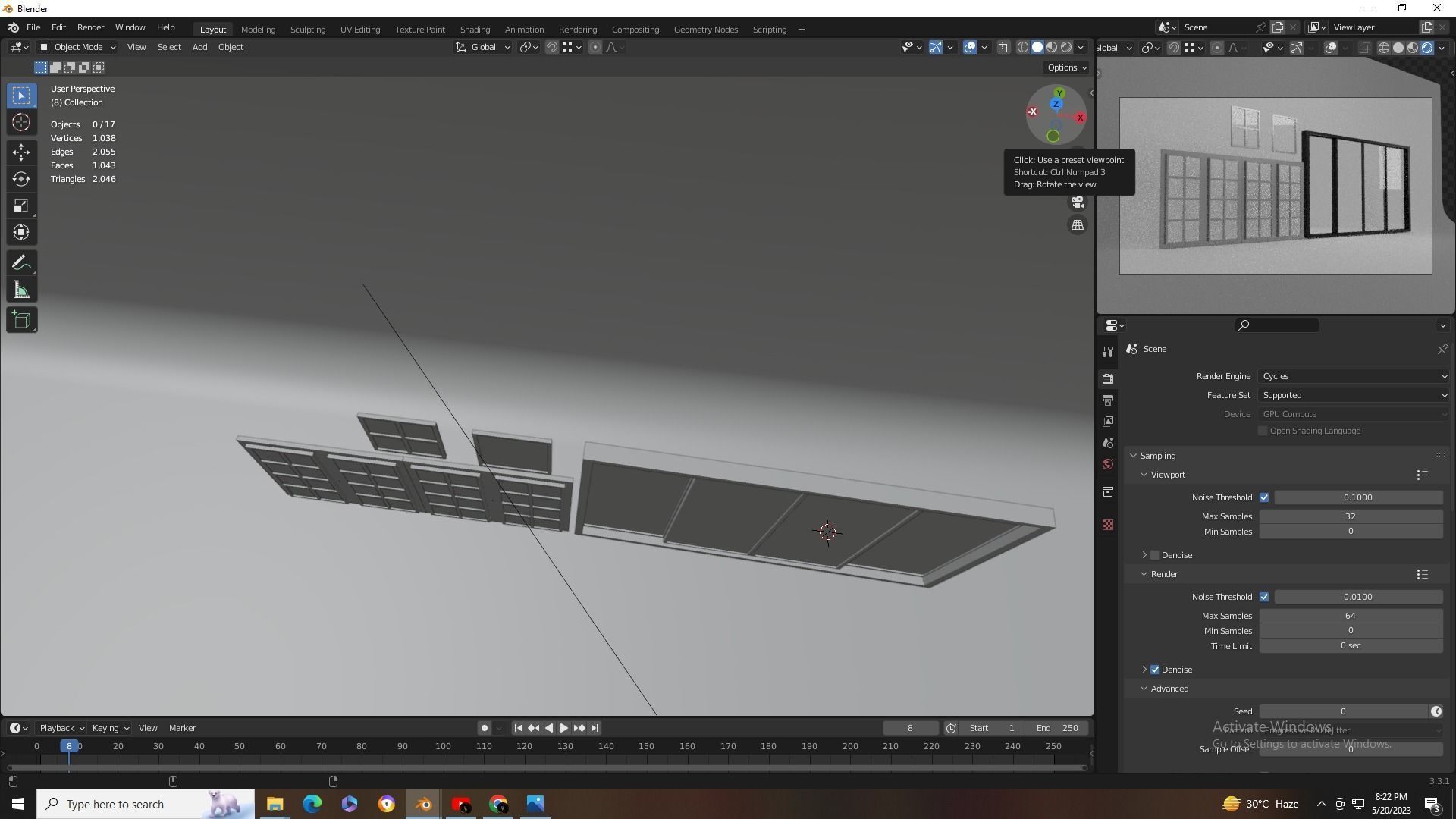 3D Window Low-poly 3D model_7