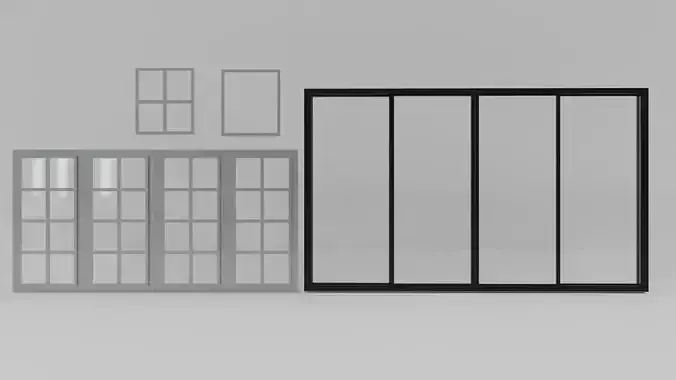 3D Window Low-poly 3D model
