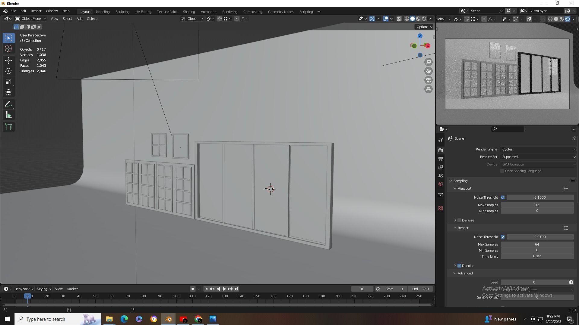 3D Window Low-poly 3D model_5