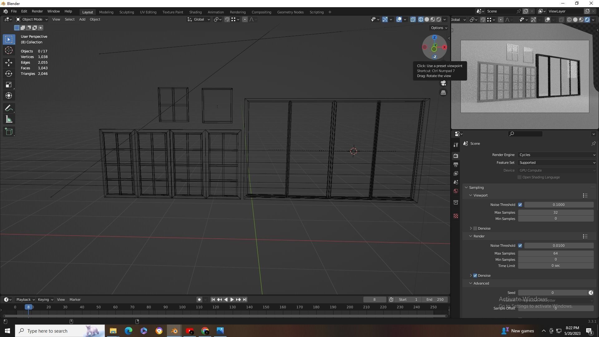 3D Window Low-poly 3D model_6