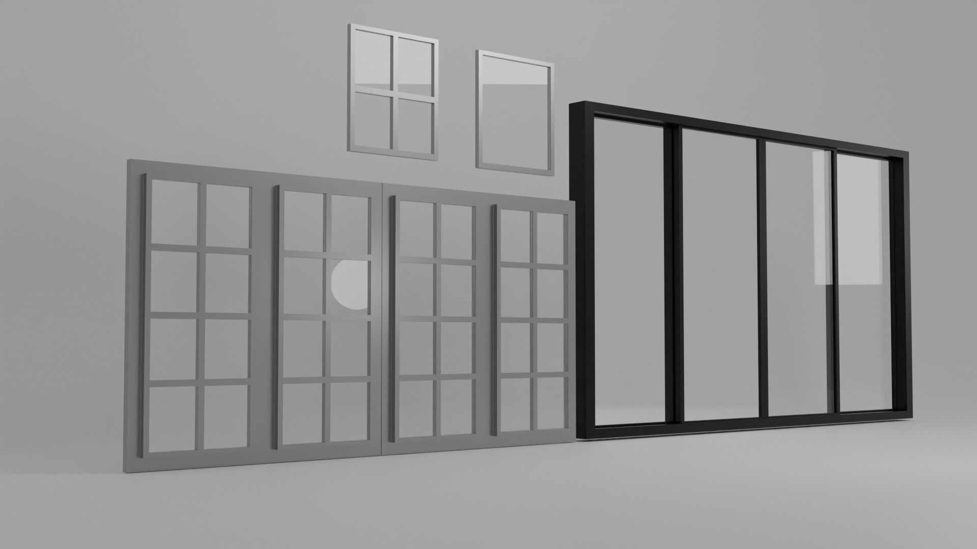 3D Window Low-poly 3D model_3