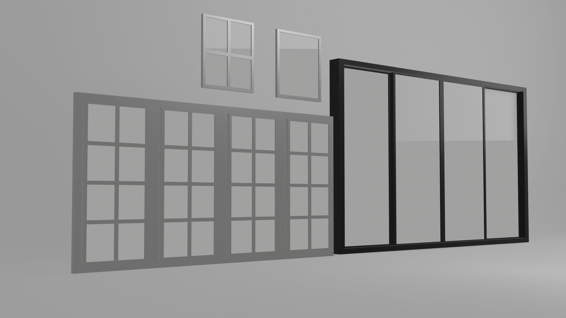 3D Window Low-poly 3D model_2