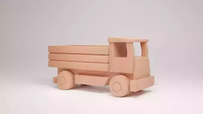Wooden truck 3D model