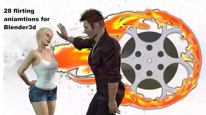 28 Flirting Animations for Blender 3d Motion Capture  3D model