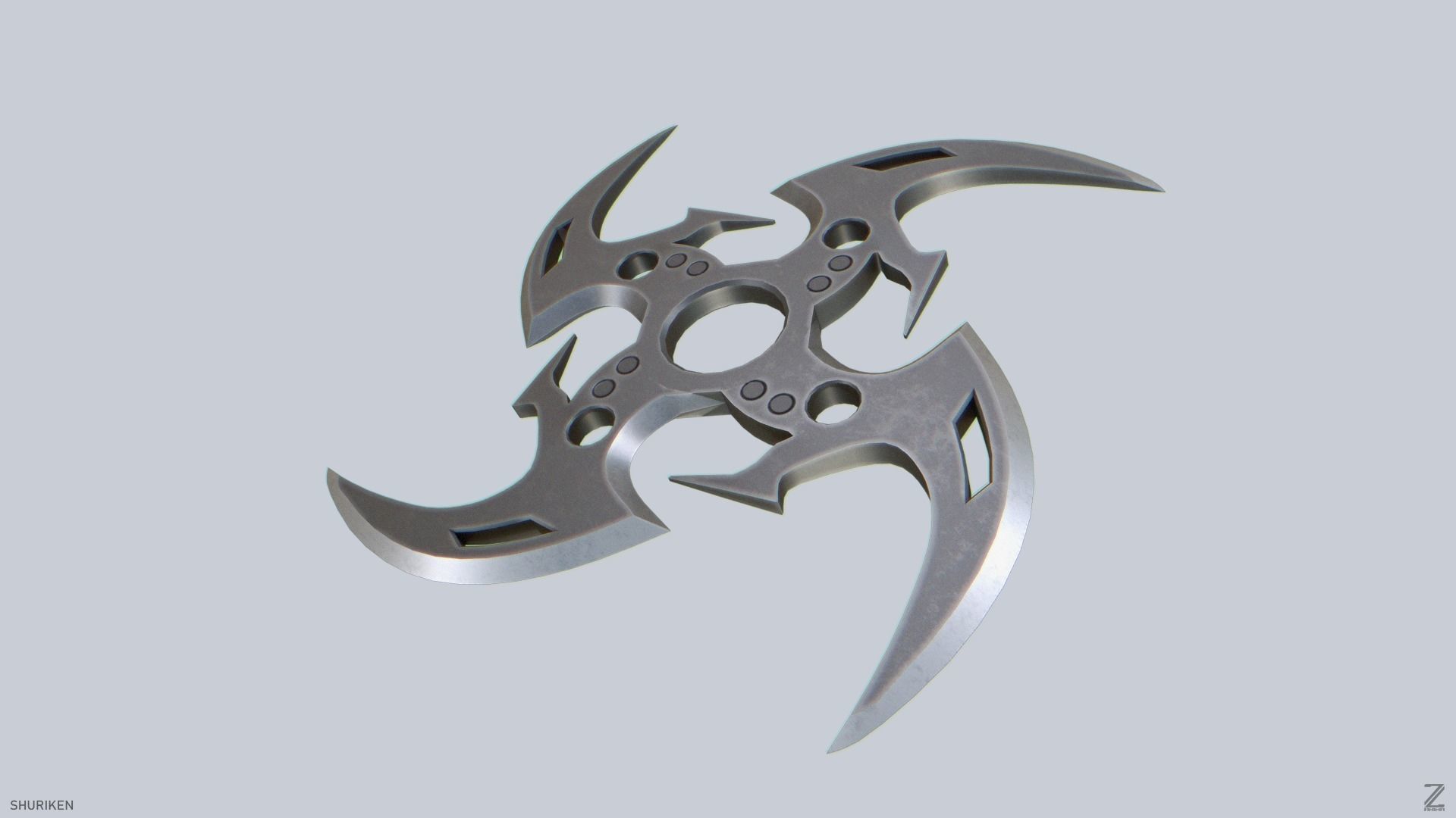 Shuriken Low-poly 3D model_1