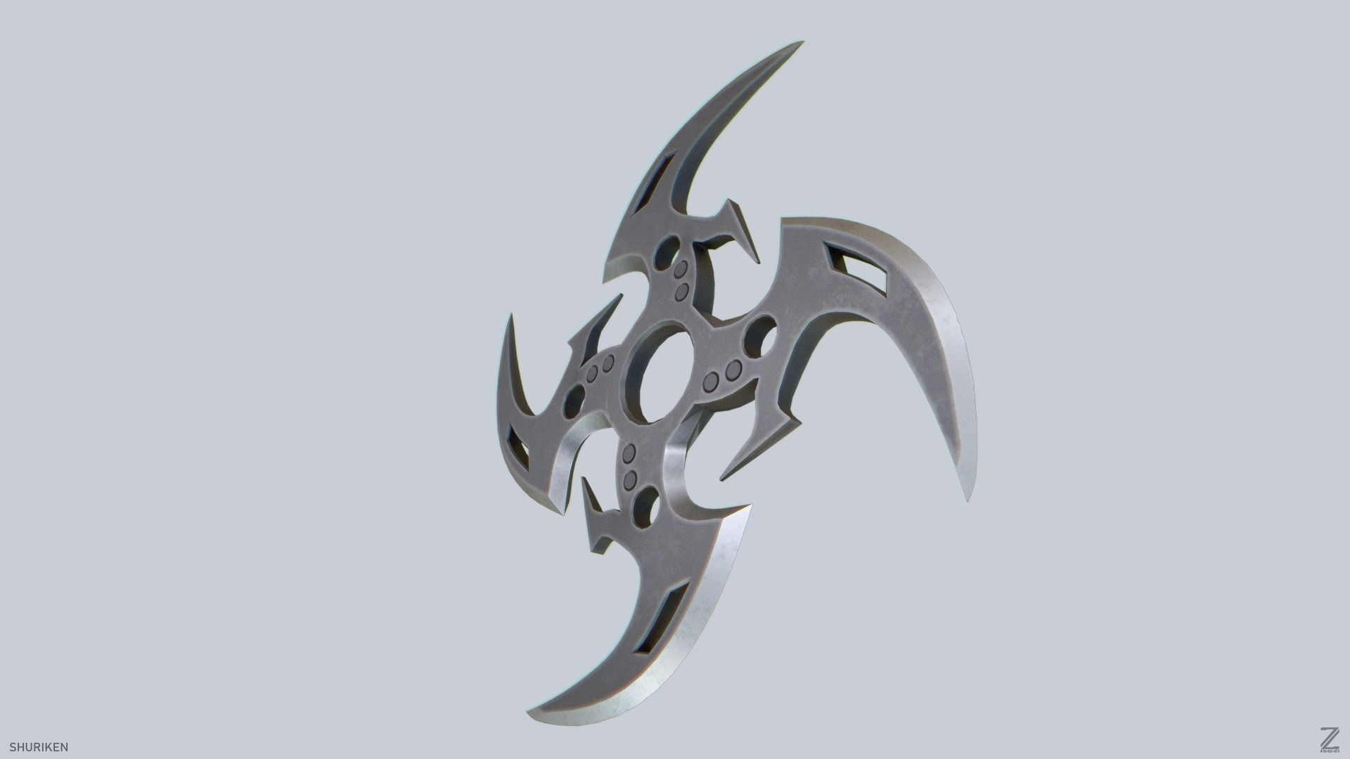 Shuriken Low-poly 3D model_8