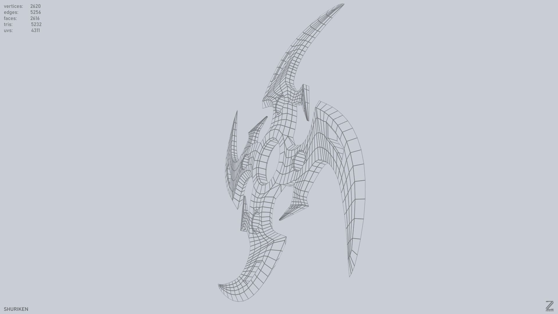 Shuriken Low-poly 3D model_11